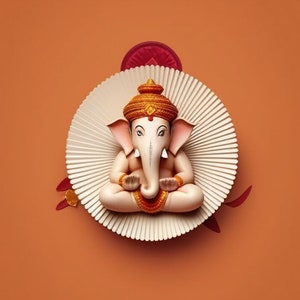 Lord Ganesh Digital Poster - Ganapati Ganesha - Elephant God Hindu - Minimalistic - Digital Download