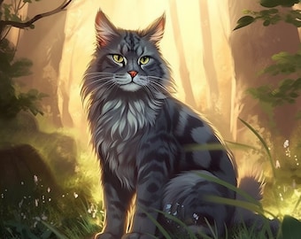 War Cat Prints - Gray Stripe (Variation)  - Digital Download