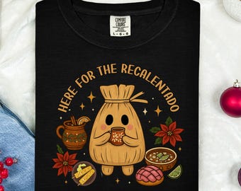 Latina Christmas Comfort Colors Shirt, Mexican Christmas Food & Drinks T-Shirt, Feliz Navidad Cultural Tee, Funny Spanglish Family Outfit