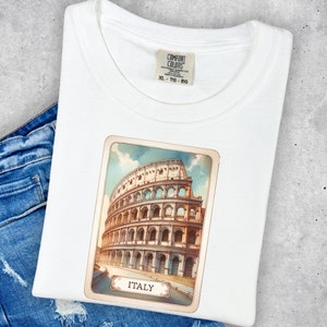 Groepsshirts voor reizigers, outfit voor vriendenreis naar Italië, T-shirts met bloemenprint voor een Italiaanse reis, cadeau voor een meisje uit de reiswereld, bijpassende herinnering aan een vakantie in Europa