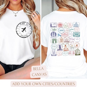 Personalized Travel Stamps Sweatshirt Hoodie, Custom Countries of the World Traveler Gift, Cities World Map Appreciation, Traveler Keepsake