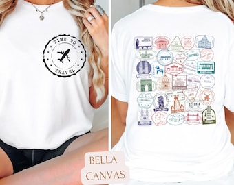 Personalized Travel Stamps Sweatshirt Hoodie, Custom Countries of the World Traveler Gift, Cities World Map Appreciation, Traveler Keepsake