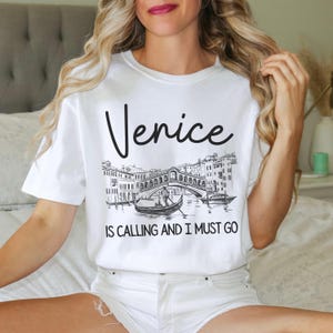 ベニス旅行グループシャツ、イタリアへの友達旅行の服装、イタリアの快適な色、旅行者の女の子へのギフト、ヨーロッパ旅行の記念品