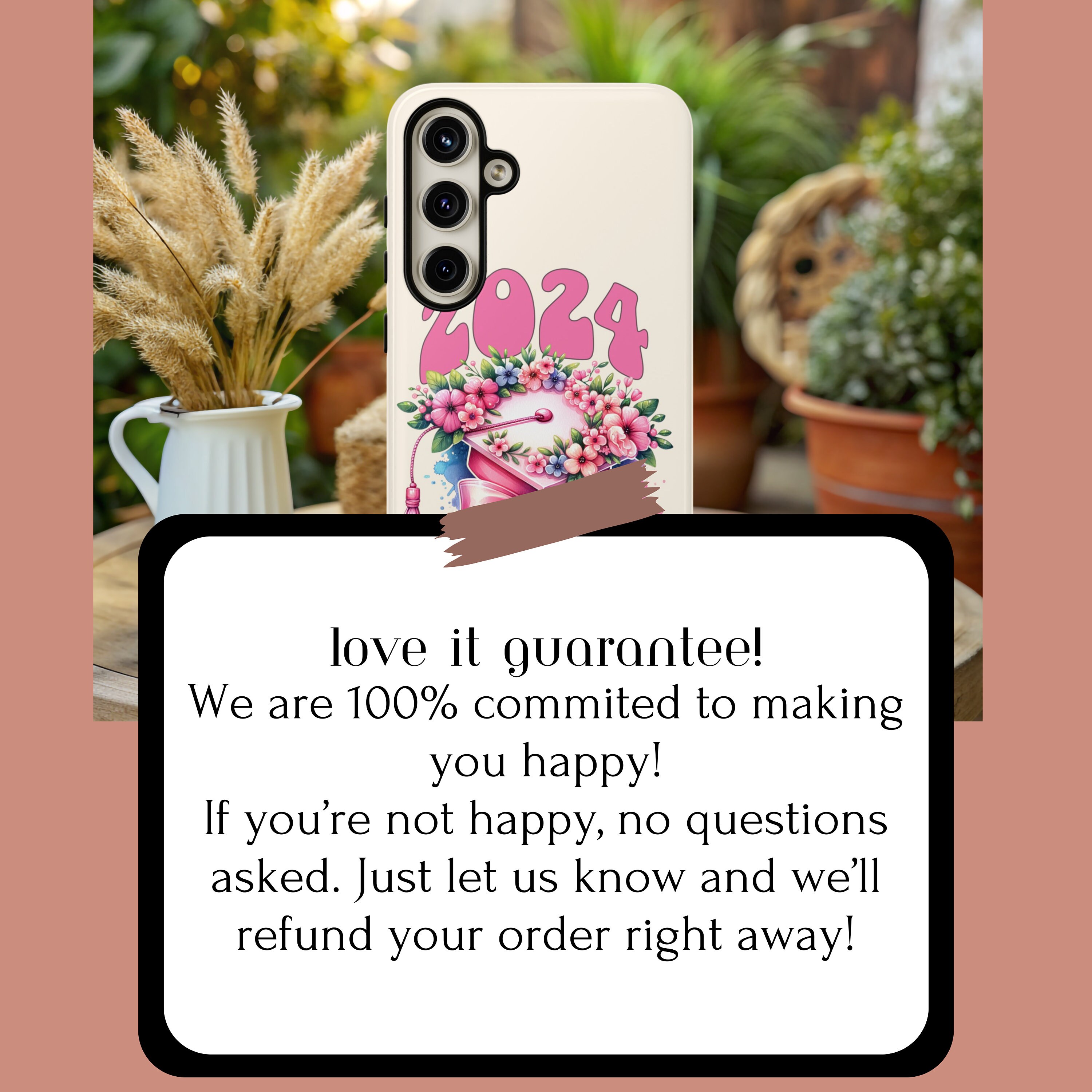 Class of 2024 Graduation Gift, Coquette Graduation Cap Floral Phone ...