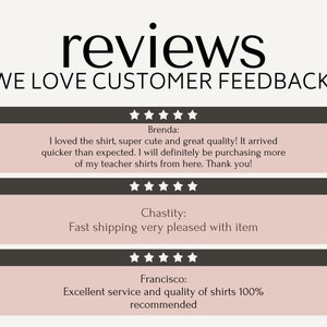 May include: Image featuring the word "reviews" in a large, black font, with the phrase "WE LOVE CUSTOMER FEEDBACK!" below it. The image includes customer reviews with star ratings and positive comments about the product's quality and service.