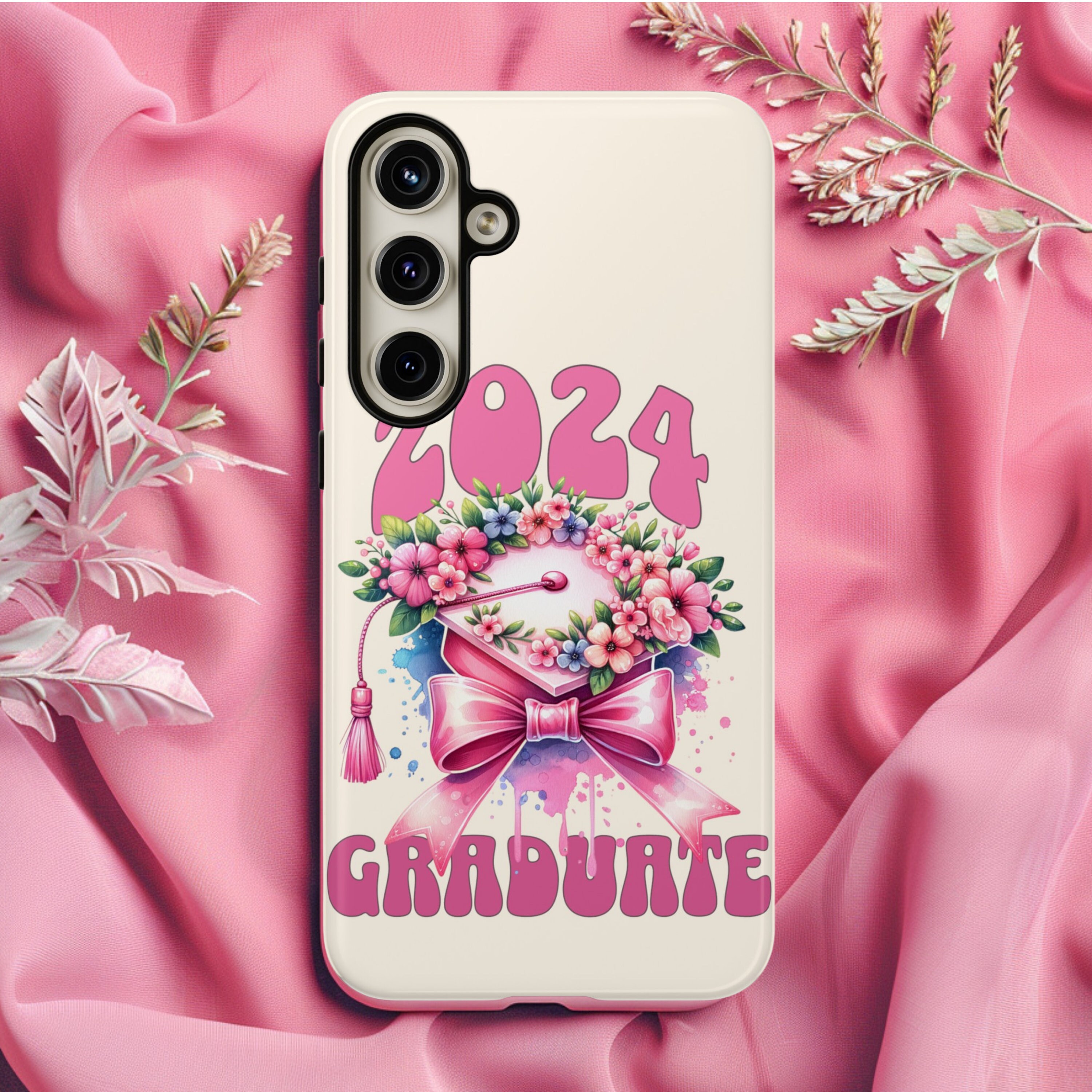 Class of 2024 Graduation Gift, Coquette Graduation Cap Floral Phone ...