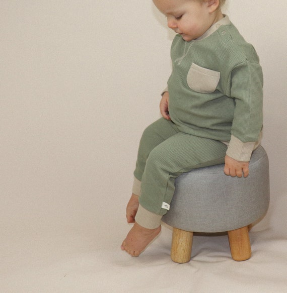 Baby/toddler Muted Hunter Waffle Set Organic Cotton Baby Set