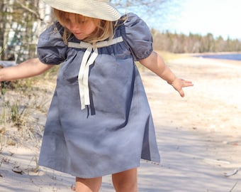 The Poppy Puff Sleeve Dress w/ Matching BLOOMERS | Baby Dress | Toddler Dress | Girls Organic Cotton Dress | Summer Dress | Spring Dress |