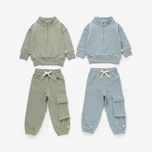 The Beach Terry Set | Organic Cotton Gender Neutral Set | Toddler Outfit | Toddler Jogger Set | Organic Cotton Toddler Jogger Set.