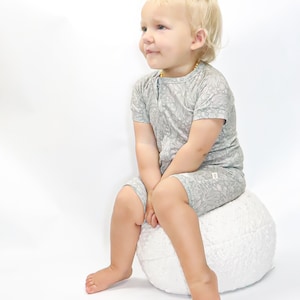 Iris Baby Romper | Bamboo Summer Romper | Zip Bamboo Romper | Short Sleeve Baby Romper | Baby Girl Romper| Toddler Romper |