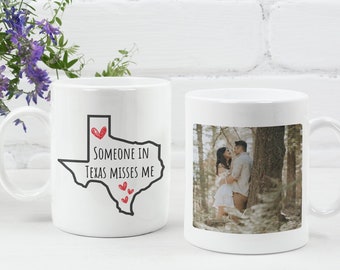 Long Distance State To State Gift Mug, Custom Long Distance Friendship Mug, Custom long distance photo mug, Custom State To State Mug.