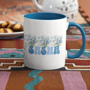 Custom Family Mug, Boho Wildflowers Cottagecore Coffee Mug, Flower Garden Lover mug, Vintage Botanical Tea Cup, Custom Wildflower Mug.