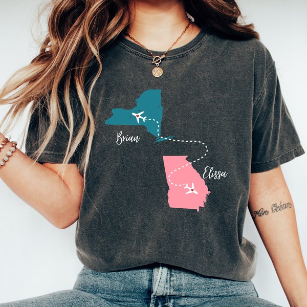 Custom Moving Shirt, Moving Shirt, State To State Shirt, Custom State to State Long Distance Love, Long Distance Relationship shirt, Moving.