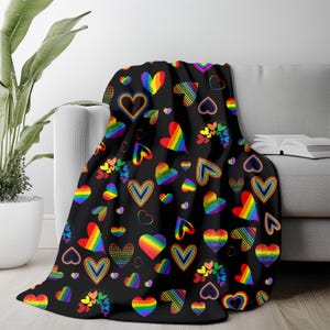 Gay Pride Blanket, LGBTQ blanket, Gay blanket, Rainbow Blanket, LGBTQ flag blanket, Rainbow Flag Blanket, Gay Pride Christmas Blanket, Pride