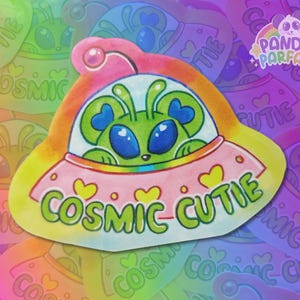 VINYL STICKER - Cosmic Cutie | For furries, sparklefurs, aliens, Therians, emo, scene, nostalgia vinyl sticker