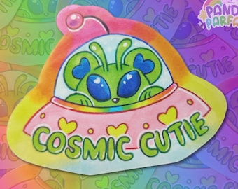 VINYL STICKER - Cosmic Cutie | For furries, sparklefurs, aliens, Therians, emo, scene, nostalgia vinyl sticker