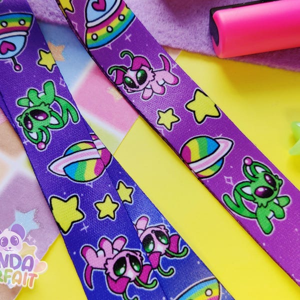 Cute Alien Lanyard - Space themed lanyard for furry and anime conventions