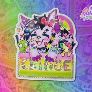 Glitter Sticker - Sparkle Furry CRINGE | For furries, sparklefurs, Therians, emo, scene, nostalgia vinyl sticker
