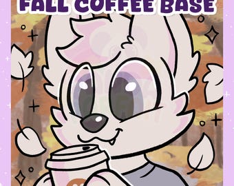 Fall Coffee Base | Furry Anthro Autumn Lineart