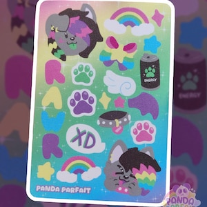 Deco Sticker Sheet - Sparklefur | For furries, therians, emo, scene