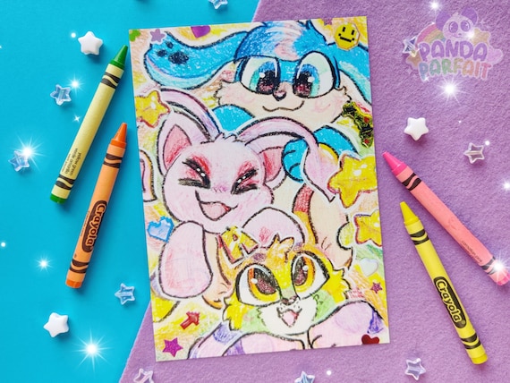 Virtual Pets 5x7" Matte Print | Nostalgic Y2K art for furries, sparklefurs, anime fans