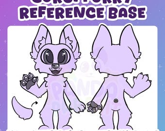 Corgi Ref Sheet Base | Dog Canine Furry Fursuit Lineart Template