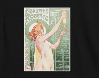 Absinthe Robette T-Shirt: Vintage Art Nouveau Design