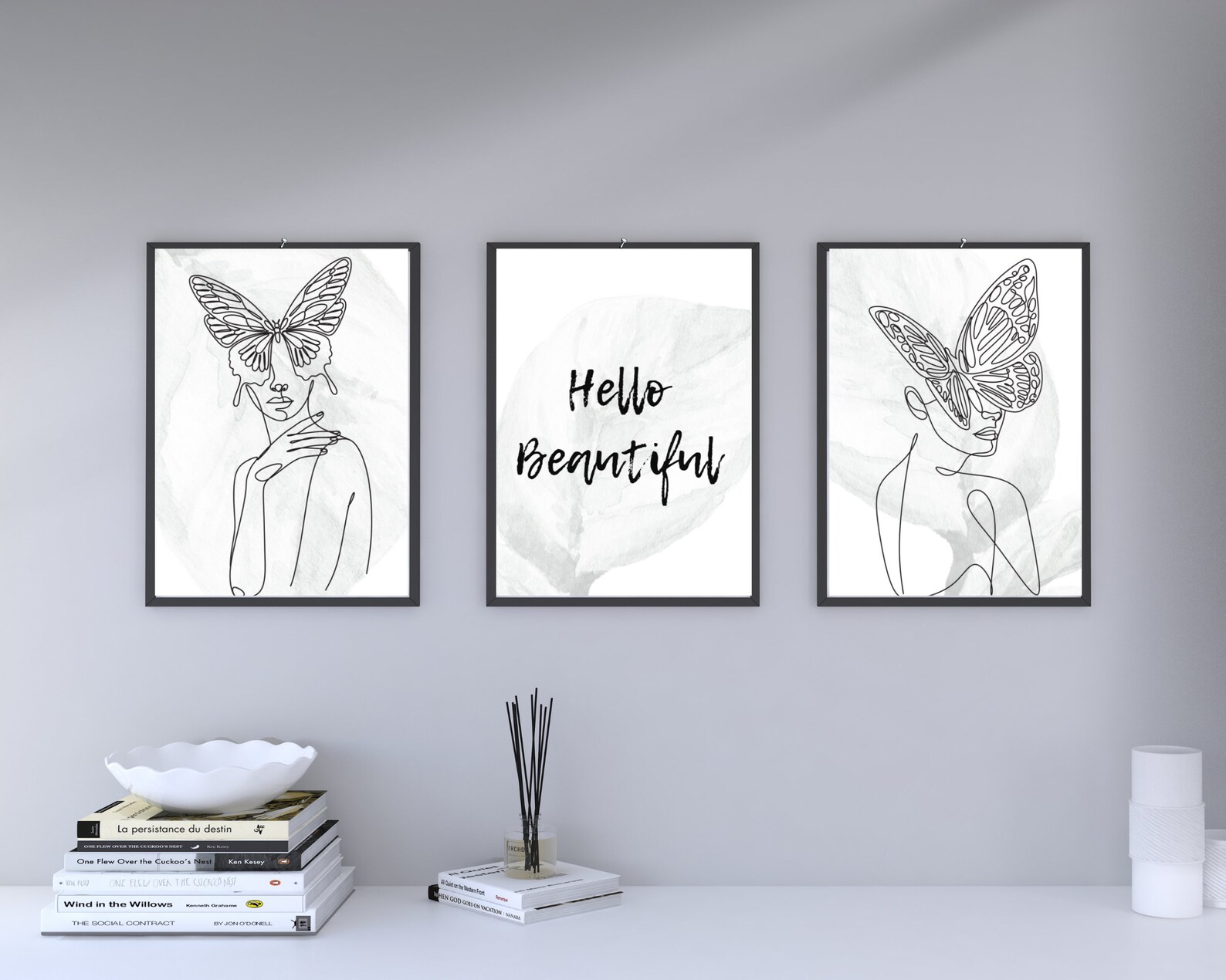 Hello Beautiful Wall Decor Printable Black and White Etsy Australia