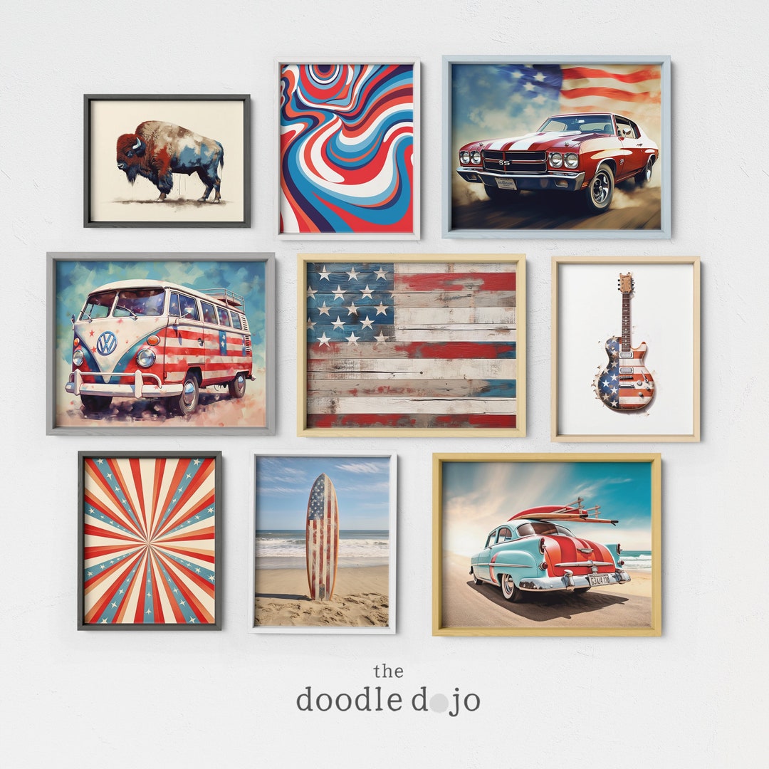 Americana Wall Art Gallery Set of