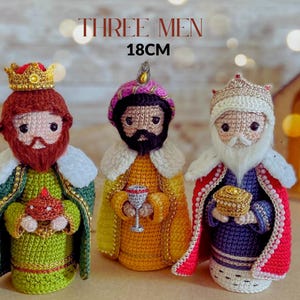 Tres Reyes Magos Nativity Set-We Three Kings /Crochet Manger Scene/Balthazar, Melchior&Gaspar /Little People Nativity/Simple Crochet Designs