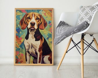 Simply Beagle, Pop Colorful Series, Beagle Art Print, Beagle Poster, Dog Art, Dog Lover Gift