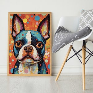 Boston Terrier, Pop Colorful Series, Boston Terrier Art Print, Boston Terrier Poster, Dog Art, Dog Lover Gift