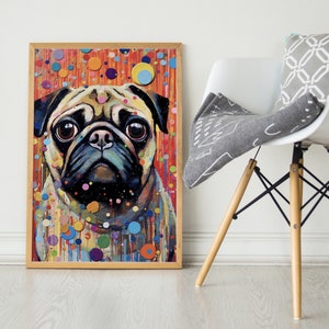 Pug, Pop Colorful Series, Pug Art Print, Pug Poster, Dog Art, Dog Lover Gift