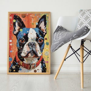 Boston Terrier, Pop Colorful Series, Boston Terrier Art Print, Boston Terrier Poster, Dog Art, Dog Lover Gift