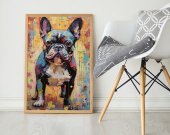 French Bulldog, Pop Colorful Series, French Bulldog Art Print, French bulldog Poster, Dog Art, Dog Lover Gift