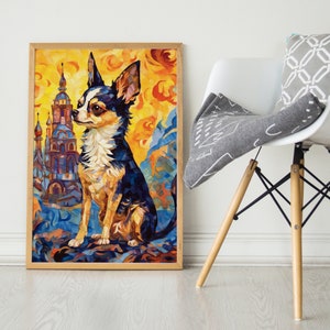 Chihuahua Travels, Pop Colorful Series, Chihuahua Art Print, Chihuahua Poster, Dog Art, Dog Lover Gift