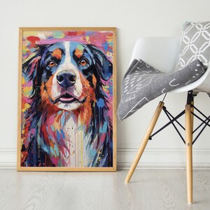Colorful St. Bernard, Pop Colorful Series, St. Bernard Art Print, St. Bernard Poster, Dog Art, Dog Lover Gift