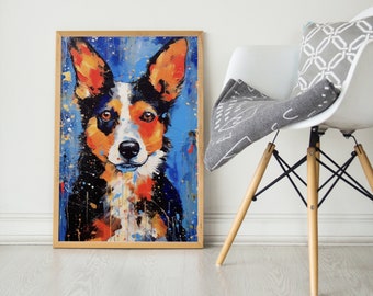 Perro pastor, serie colorida pop, impresión de arte de perro pastor, cartel de perro pastor, arte de perro, regalo de amante de perro