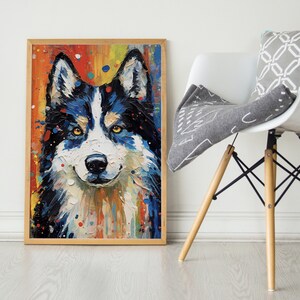 Siberian Husky, Pop Bunte Serie, Siberian Husky Kunstdruck, Siberian Husky Poster, Hundekunst, Hundeliebhaber Geschenk
