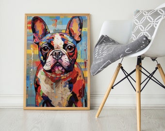 French Bulldog, Pop Colorful Series, French Bulldog Art Print, French bulldog Poster, Dog Art, Dog Lover Gift