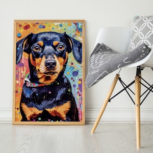 Dachshund Portrait, Pop Colorful Series, Dachshund Art Print, Dalmatian Poster, Dog Art, Dog Lover