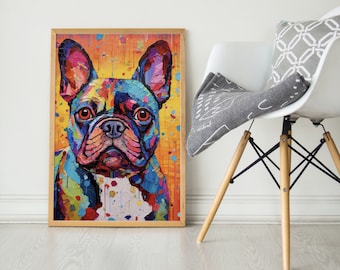 French Bulldog, Pop Colorful Series, French Bulldog Art Print, French bulldog Poster, Dog Art, Dog Lover Gift