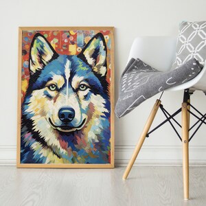 Siberian Husky, Pop Colorful Series, Siberian Husky Art Print, Siberian Husky Poster, Dog Art, Dog Lover Gift