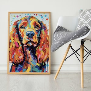Cocker Spaniel Portrait, Pop Colorful Series, Cocker Spaniel Art Print, Cocker Spaniel Poster, Dog Art, Dog Lover Gift