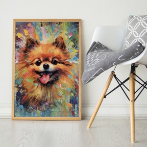 Happy Pomeranian, Pop Colorful Series, Pomeranian Art Print, PomeranianPoster, Dog Art, Dog Lover Gift