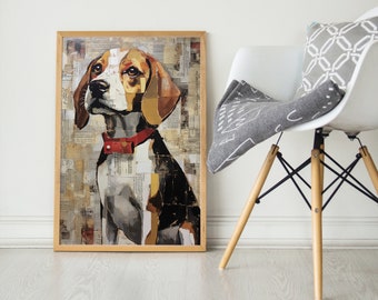Beagle Mache, Pop Colorful Series, Beagle Art Print, Beagle Poster, Dog Art, Dog Lover Gift