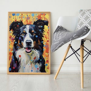 Border Collie, Pop Colorful Series, Border Collie Art Print, Border Collie Poster, Dog Art, Dog Lover Gift