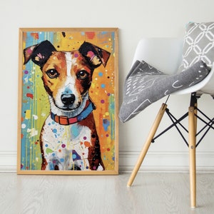 Jack Russell Terrier, Pop Colorful Series, Jack Russell Terrier Art Print, Jack Russell Terrier Poster, Dog Art, Dog Lover Gift