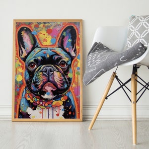 Graffiti Syle French Bulldog, Pop Colorful Series, French Bulldog Art Print, French bulldog Poster, Dog Art, Dog Lover Gift