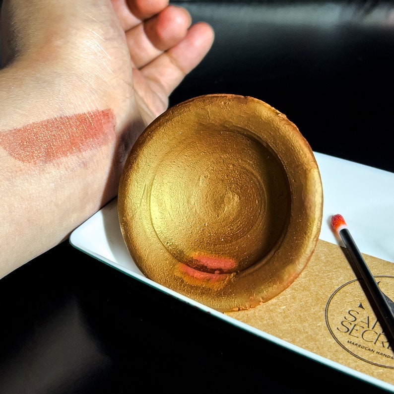 Aker Fassi Moroccan Vegan Lipstick in Handcrafted Terracotta Jar Red